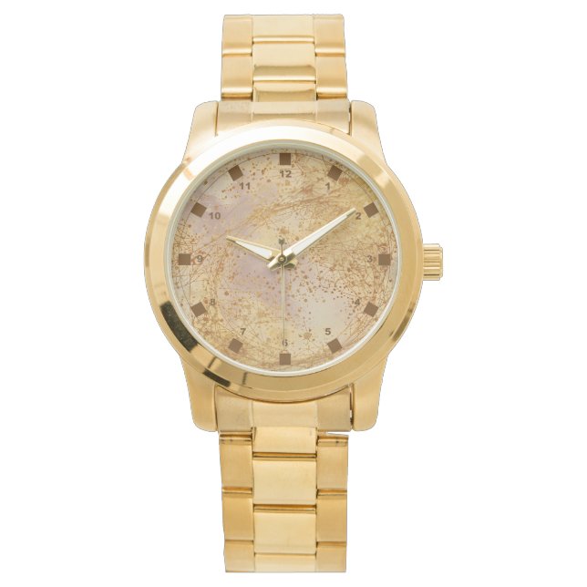 Luxury Gold Color,Rose gold Pattern, Classic  Armbanduhr (Vorderseite)