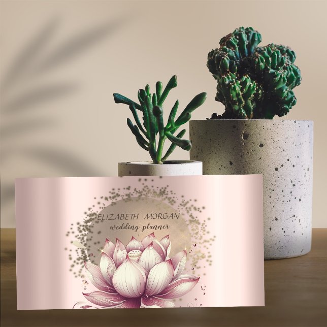 Luxury Gold Confetti Glitzer Lotus Metallic Visitenkarte (Von Creator hochgeladen)