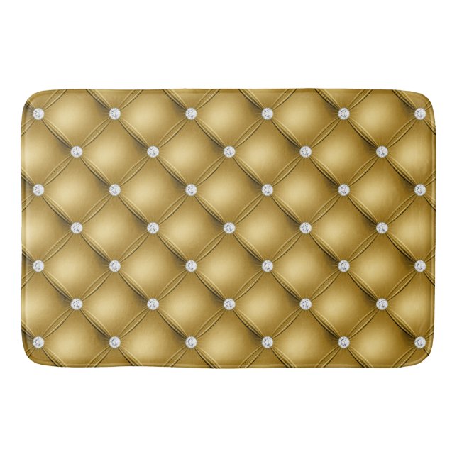 Luxury Gold Diamond gepolstertes Muster Badematte (Vorderseite)