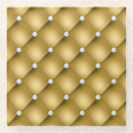 Luxury Gold Diamond gepolstertes Muster Glasuntersetzer