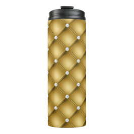 Luxury Gold Diamond gepolstertes Muster Thermosbecher