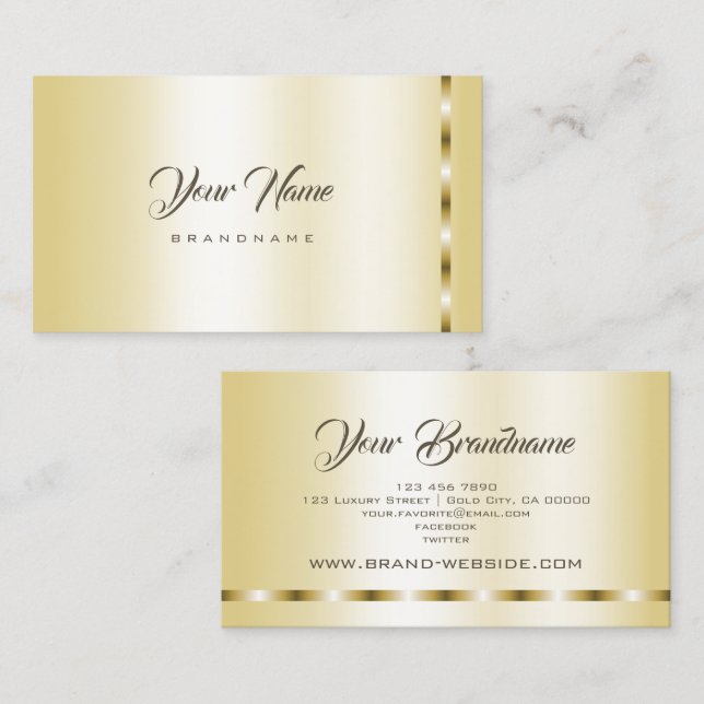 Luxury Gold Effect Template Beruflich Marketing Visitenkarte (Vorne/Hinten)