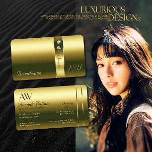 Luxury Gold Effects Jewels Monogram Openings Stund Visitenkarte