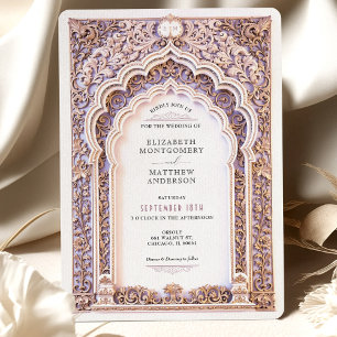 Luxury Gold Filigree Wedding Verziert Arch Einladu Einladung