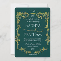 Luxury Gold Floral Frame Wedding