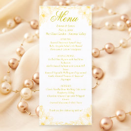 Luxury Gold Floral Wedding Card Menükarte