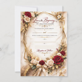 Luxury Gold Floral Wedding Invitation Card Karte