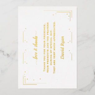 Luxury GOLD FOIL Bestätigung Danke Karte