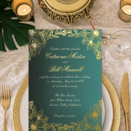 Luxury Gold Foil Floral Wedding Einladung