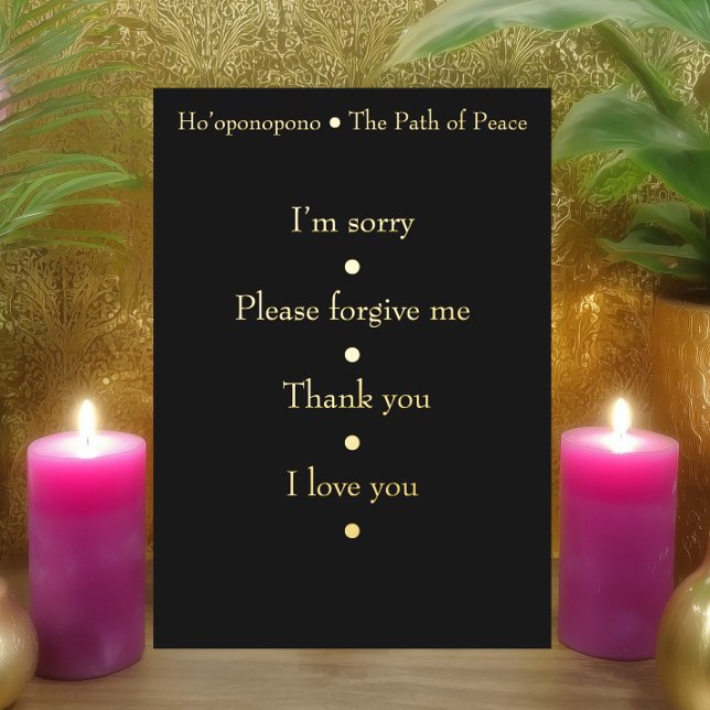 Luxury Gold Foil Ho’oponopono Prayer Altar Card  Folieneinladung (Von Creator hochgeladen)