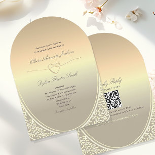 Luxury Gold Foil Hochzeitsempfang mit QR Code Einladung