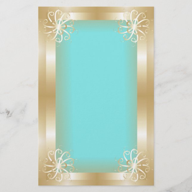 Luxury Gold Frame Stationery Briefpapier (Vorderseite)