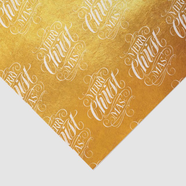 Luxury Gold Frohe Weihnachten Religiöse Schrift Seidenpapier (Ausschnitt)