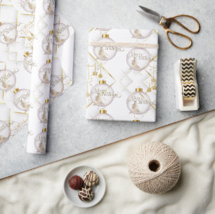 Luxury Gold Frohe Weihnachtswrapping Papier Geschenkpapier