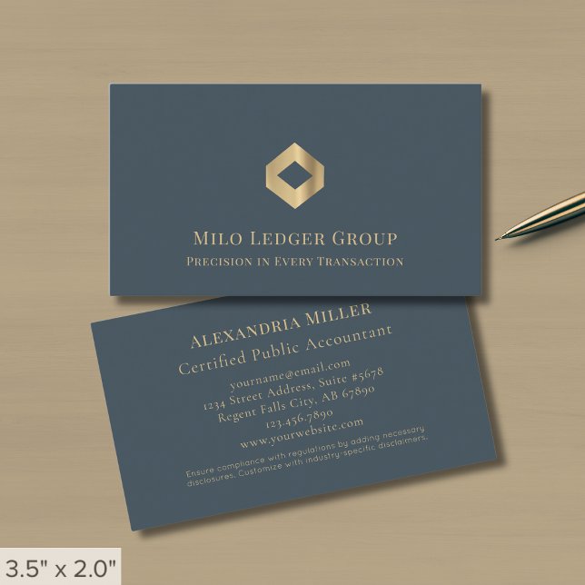 Luxury Gold Geometric Diamond Logo Visitenkarte (Von Creator hochgeladen)