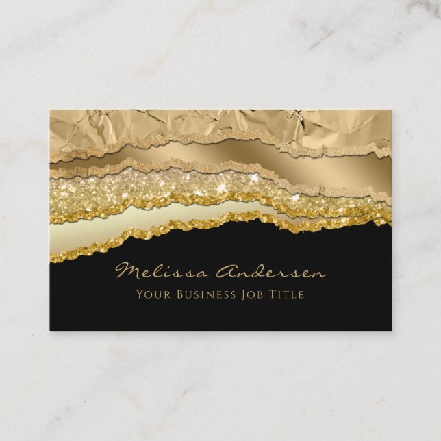 Luxury Gold Glam Glitzer Foil Torges Edges Visitenkarte (Vorderseite)