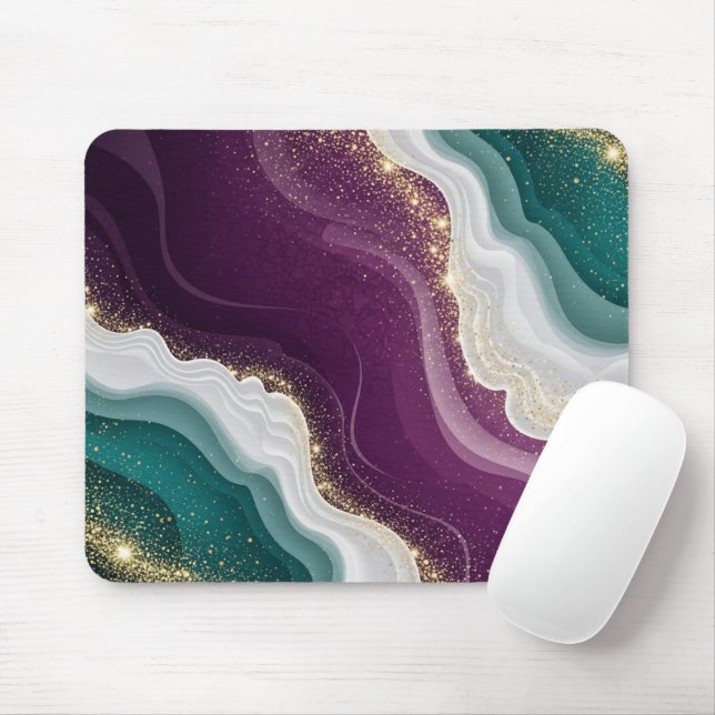 Luxury Gold Glitter Marble Pattern Mousepad (Mit Mouse)