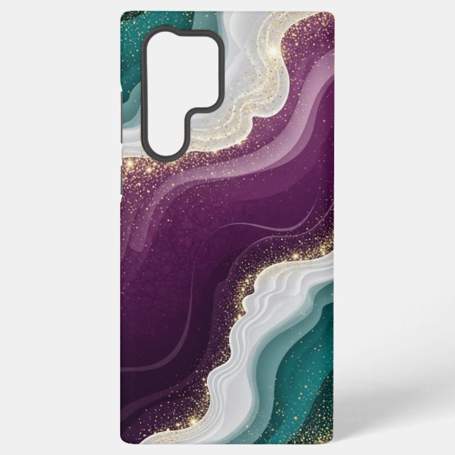 Luxury Gold Glitter Marble Pattern Samsung Galaxy Hülle (Rückseite)