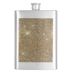 Luxury Gold Glitzer - Druckbild Flachmann