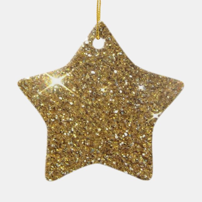 Luxury Gold Glitzer - Druckbild Keramik Ornament (Vorne)