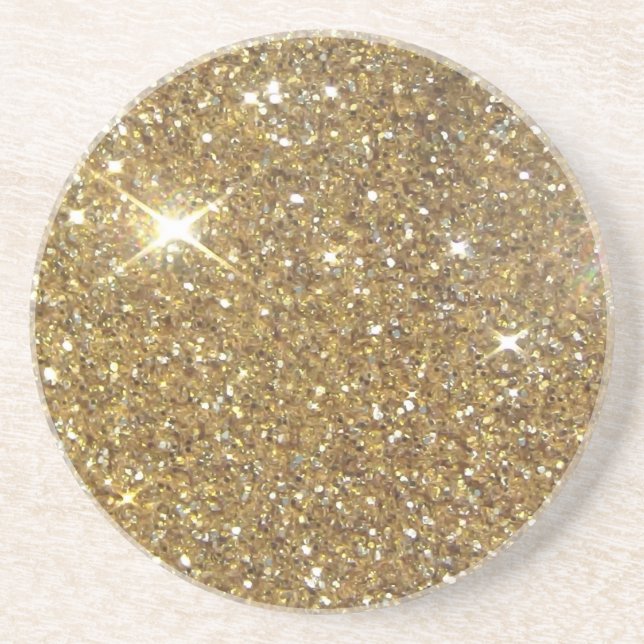Luxury Gold Glitzer - Druckbild Untersetzer (Vorne)