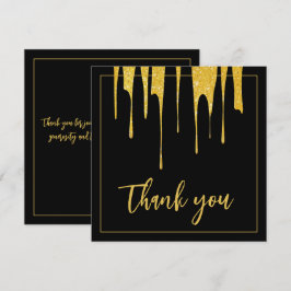 Luxury Gold Glitzer Tropfen Sweet 16 Geburtstag Dankeskarte