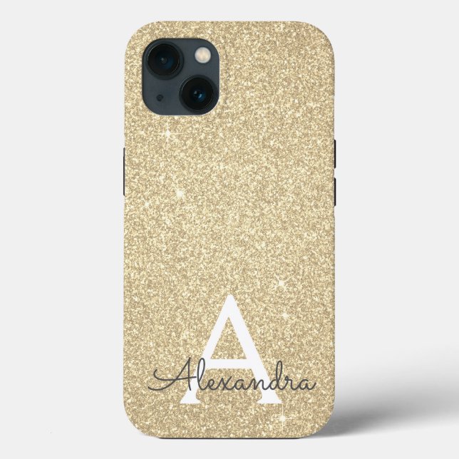 Luxury Gold Glitzer und Sparkle Monogram Case Mate (Rückseite)