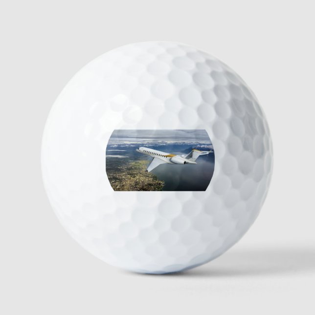 Luxury Gold Golf Ball – Billionaire's Private Jet (Vorderseite)