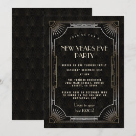 Luxury Gold Great Gatsby 20's New Year's Eve Party Einladung
