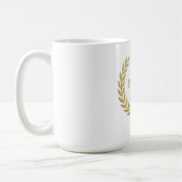 Luxury Gold Laurel Wreath Monogram Kaffeetasse