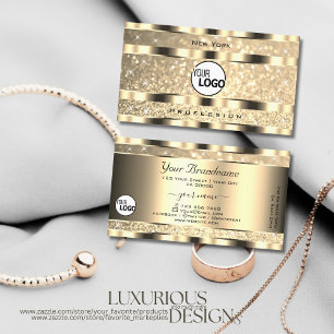 Luxury Gold Luminous Glitzer Stars hinzufügen Logo Visitenkarte