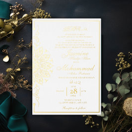 Luxury Gold Mandala Muslim Wedding Nikah Folieneinladung