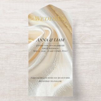 Luxury Gold Minimalist IFoil All in One Invitation All-in-One-Einladung