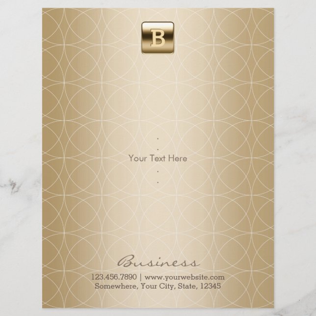 Luxury Gold Monogram Geometric Elegant Flyer (Vorne)