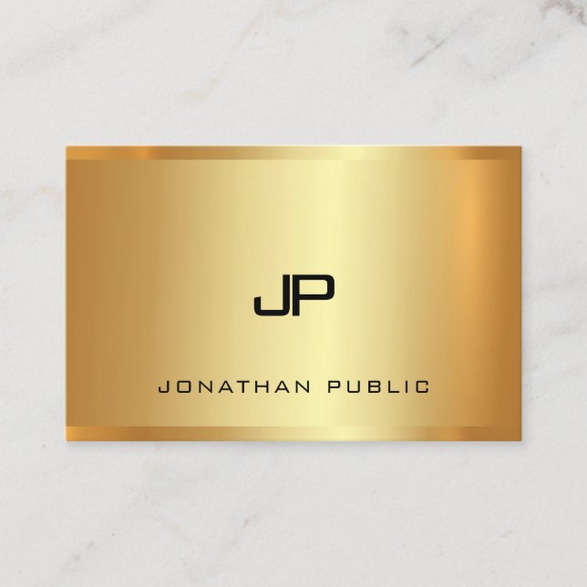 Luxury Gold Monogram Glamour Moderne Elegant Cool Visitenkarte (Vorderseite)
