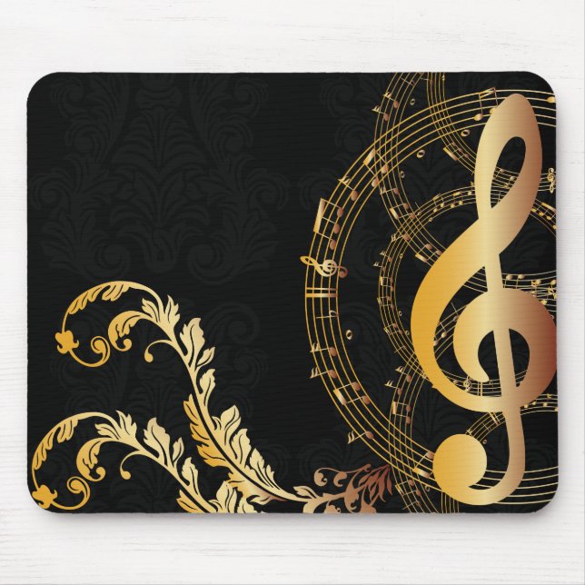 Luxury Gold Musiknote Mousepad (Vorne)