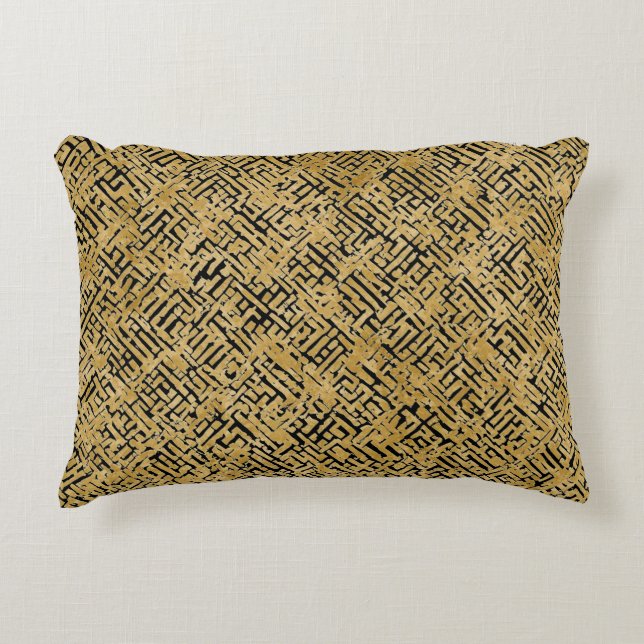 Luxury Gold Pattern ,Gold Black Dekokissen (Vorderseite)