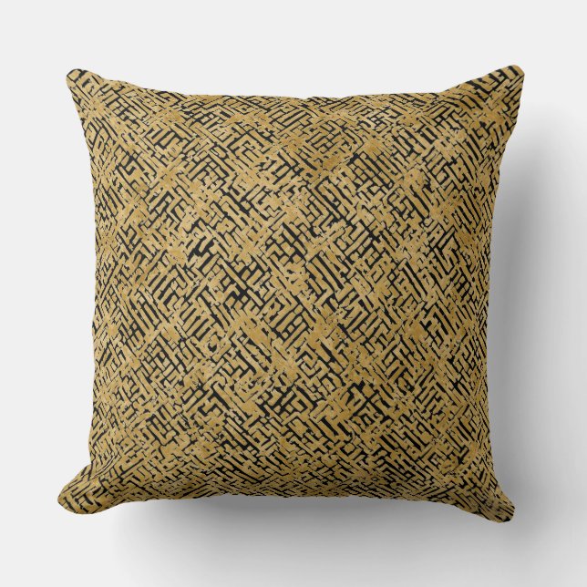 Luxury Gold Pattern ,Gold Black Kissen (Vorderseite)