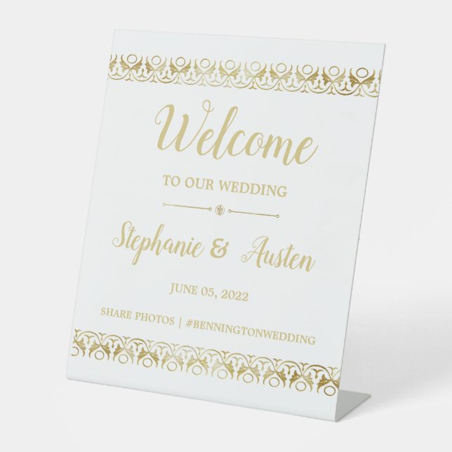 Luxury Gold Pedestal Sign Sockelschild (Vorderseite)
