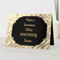 Luxury Gold Personalisiert 102. Geburtstag