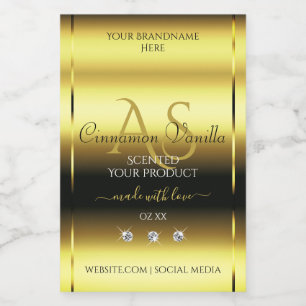 Luxury Gold Shimmery Product Label Juwelen Monogra Lebensmitteletikett