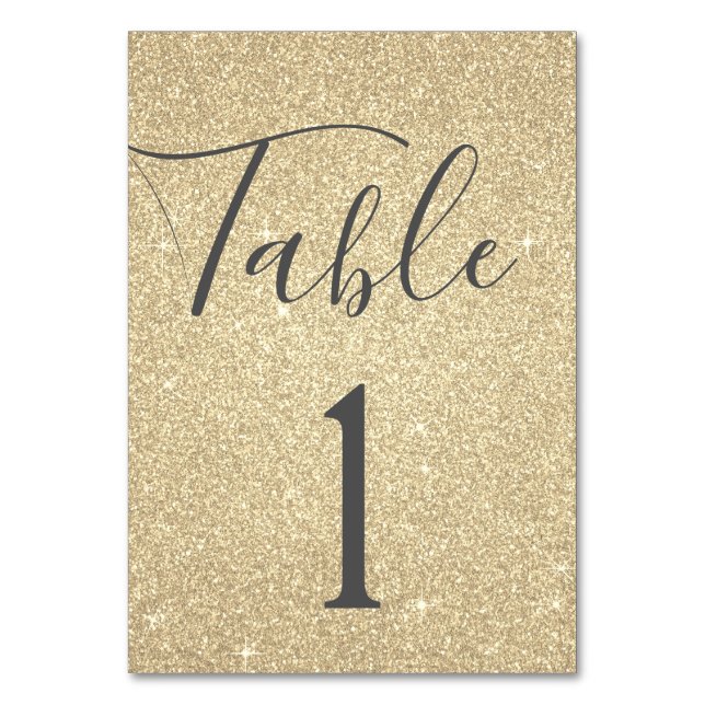 Luxury Gold Sparkle Tischnummer (Rückseite)