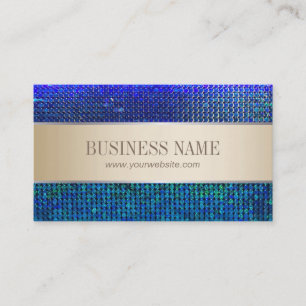 Luxury Gold Stripe Aquamarin Blue Glitzer Hintergr Visitenkarte