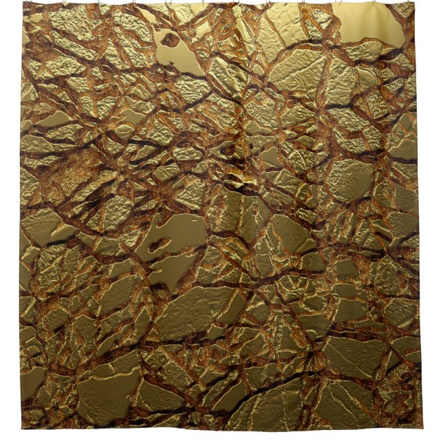 Luxury Gold Texture: 3D Elegance Duschvorhang (Vorderseite)
