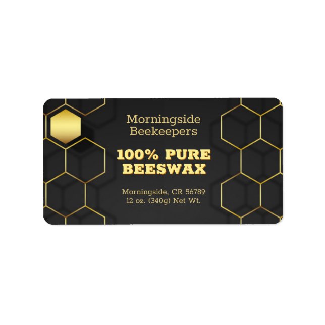 Luxury Gold und Black Honeycomb Adressaufkleber (Vorne)