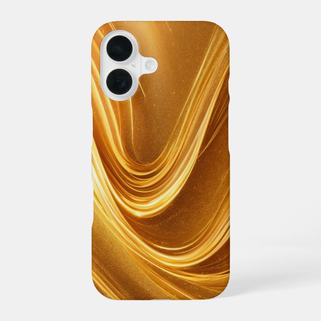 Luxury Gold Wave Phone Case iPhone 16 Hülle (Rückseite)