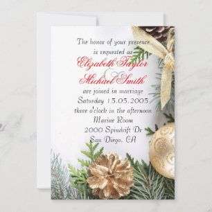Luxury Gold Weihnachts Winter Hochzeit Einladung