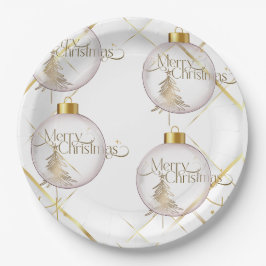 Luxury Gold Weihnachtspapierplatte Pappteller