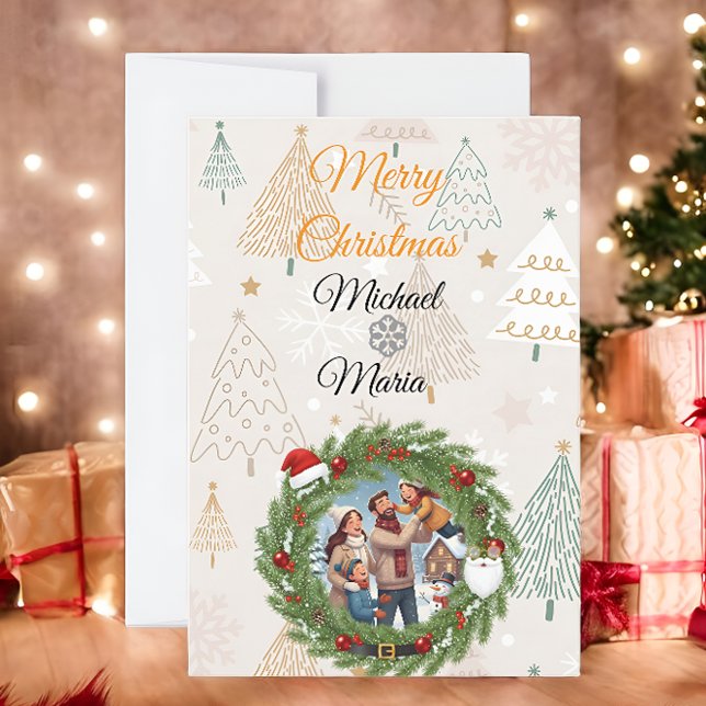 LUXURY Gold Wreath Photo Card | Holiday 2026 Einladung (Von Creator hochgeladen)