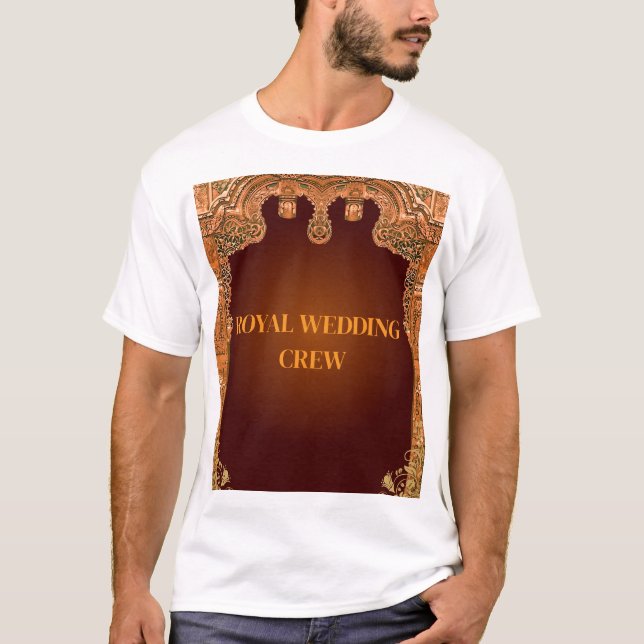 | Luxury Golden Border Wedding Theme Shirt (Vorderseite)